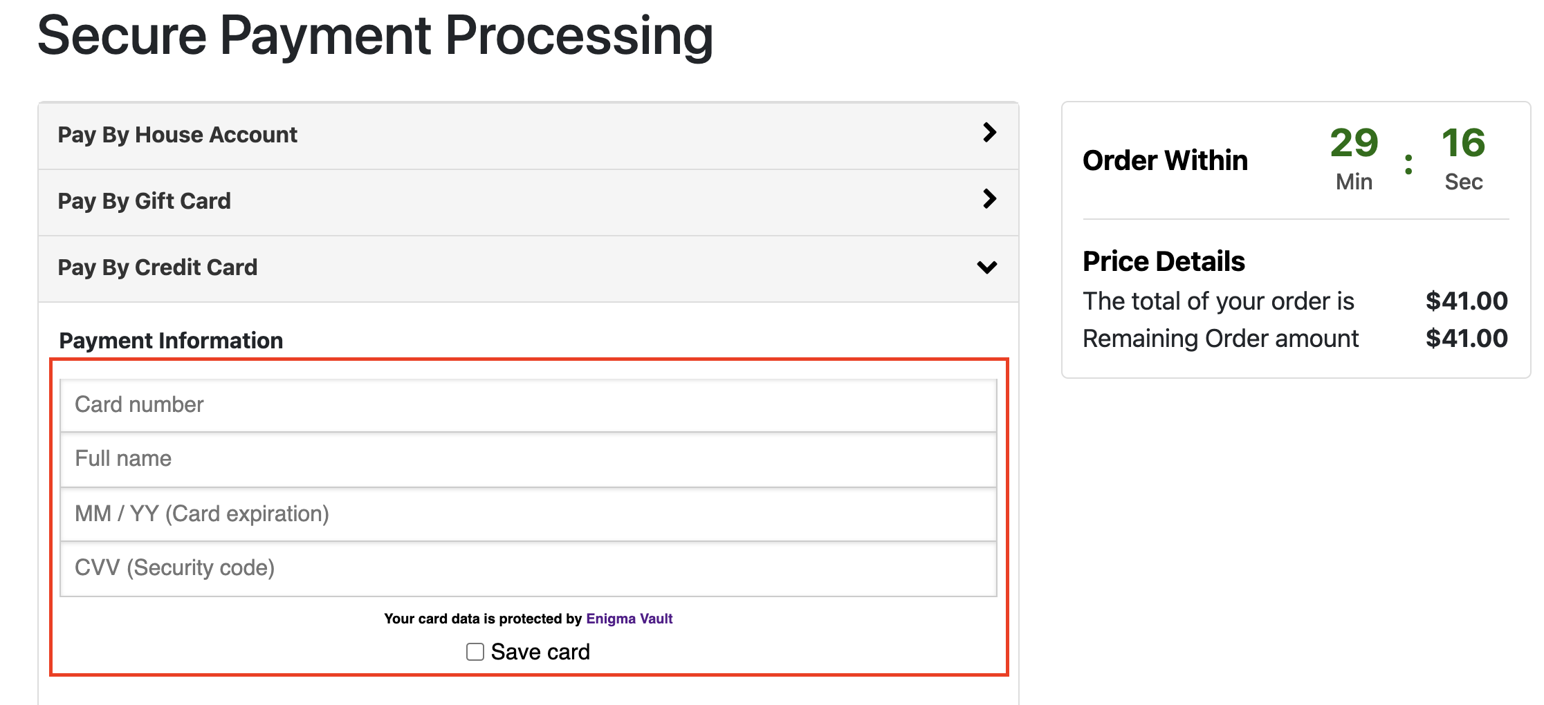 screenshot of Enigma Vault